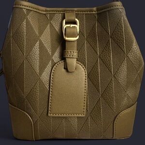 Olive green bucket bag